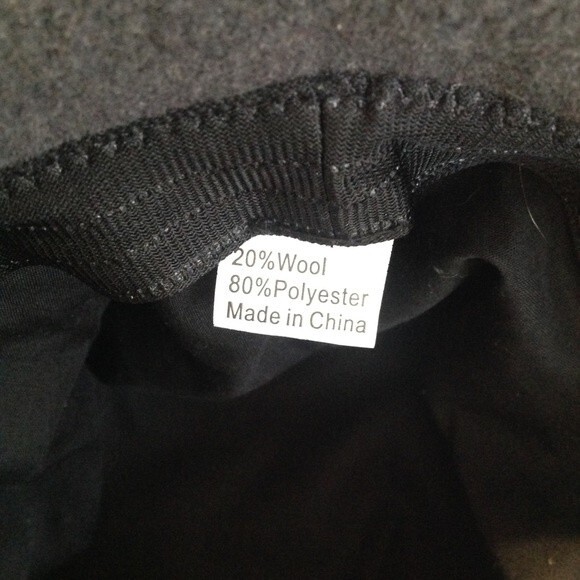 Gray Black Wool Blend One Size Fits Most Faux Fur Felt Hat Church - Picture 5 of 8